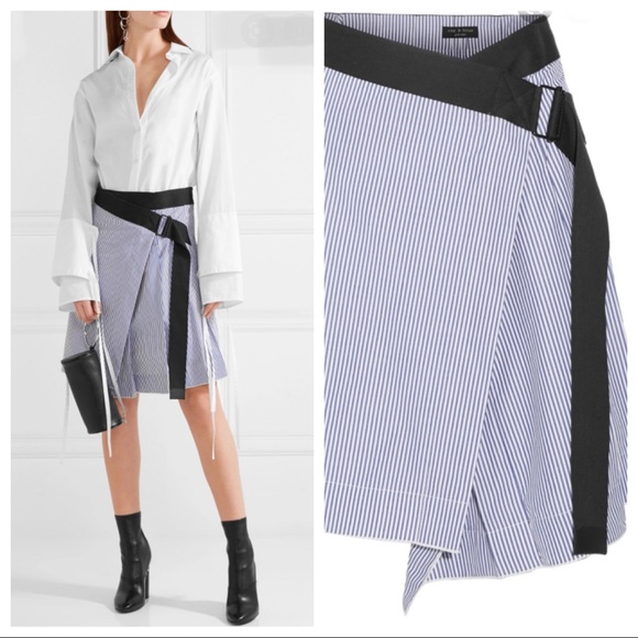 rag & bone Dresses & Skirts - Rag & Bone Lenna Striped Cotton Silk Wrap Skirt 00
